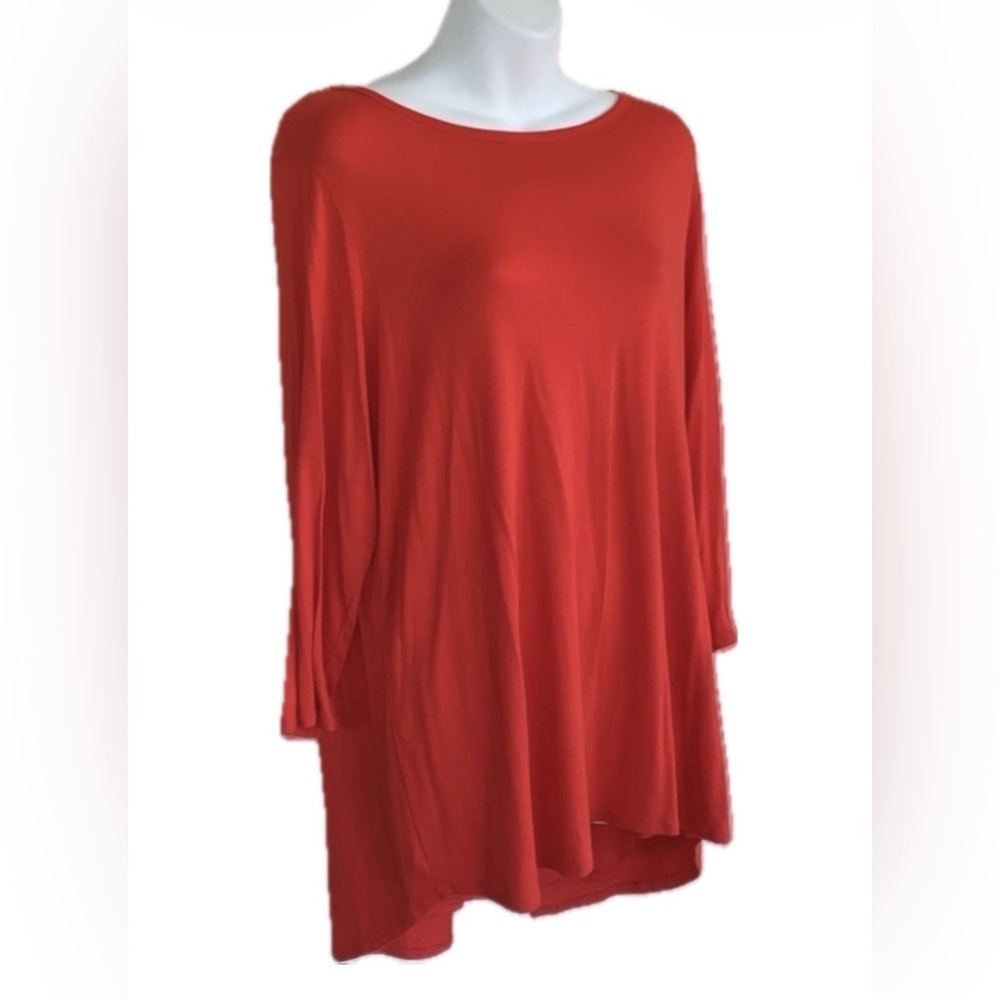 Westbound Petites top, Women's XL, red, long sleeve tee, draped back. EUC